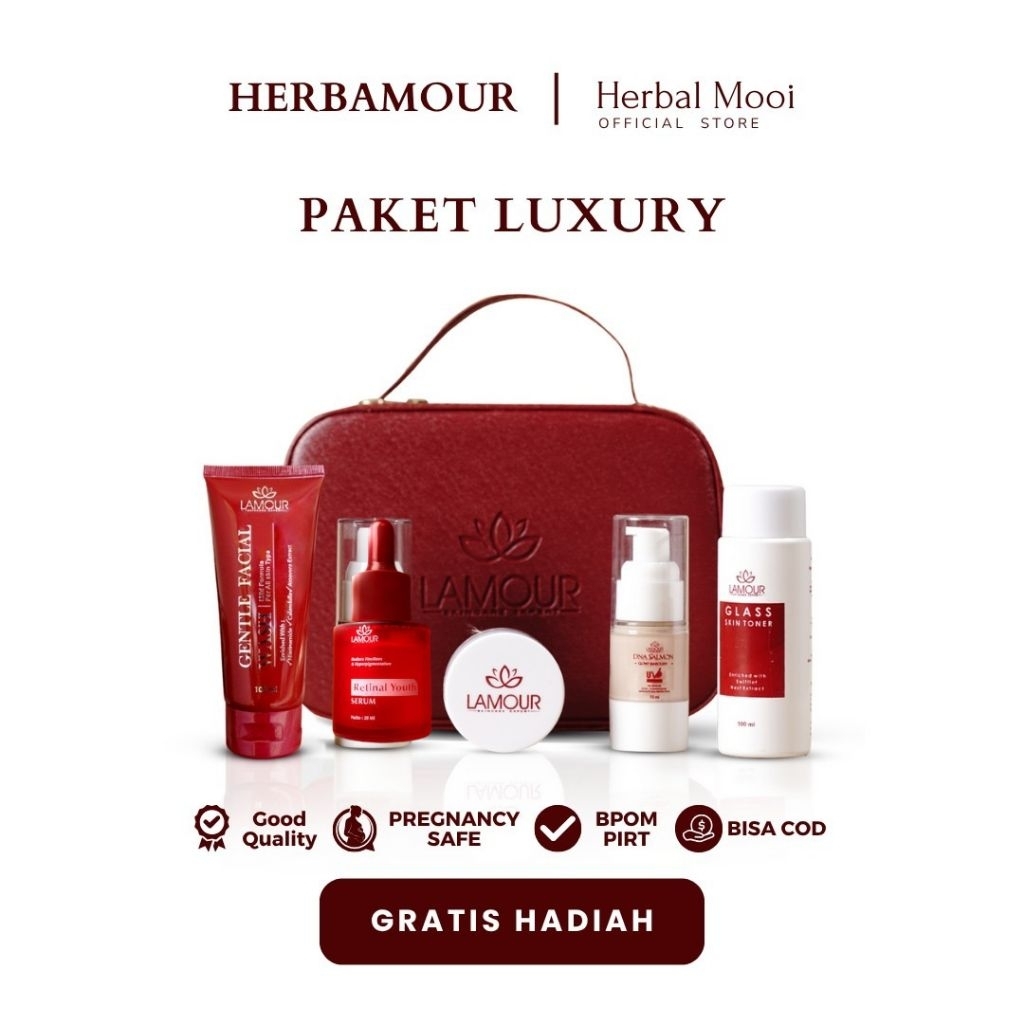 PAKET LUXURY LAMOUR SKINCARE UNTUK MENGHILANGKAN FLEK & MENCERAHKAN WAJAH SAMPAI GLOWING