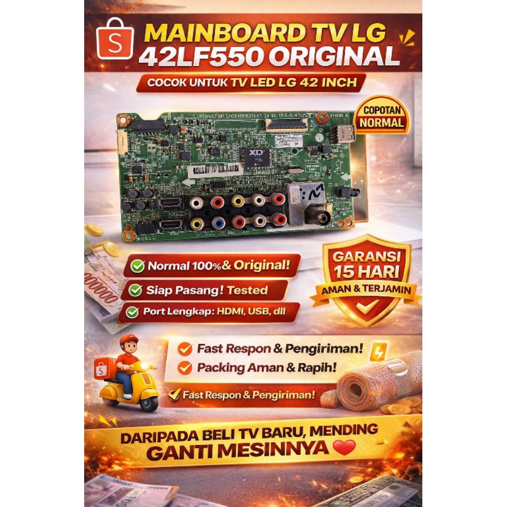 Mainboard TV LG 42LF550 Original Copotan Normal | Board LG LED 42 Inch | Siap Pasang & Bergaransi