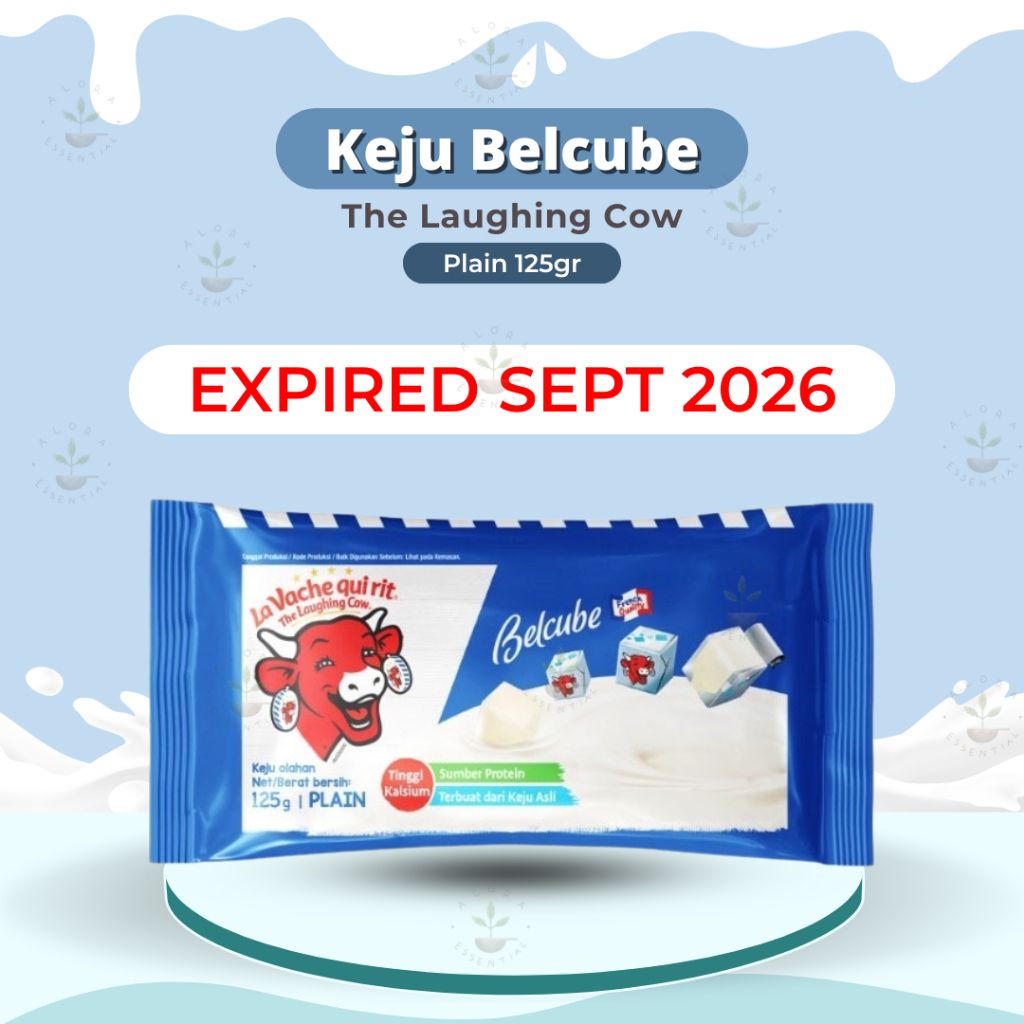 Keju Belcube Cheese Spread 125 gr - Belcube Keju Bayi MPASI 24 kotak - Keju Kiri - Keju BabyBel - KE