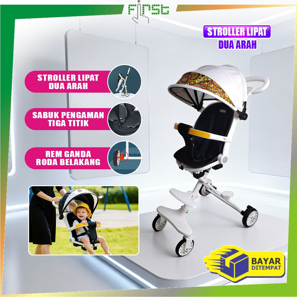 FH-C772 Kereta Dorong Bayi Lipat Dua Arah Stroller Dorong Bayi Dengan Atap / Perlengkapan Bayi Porta