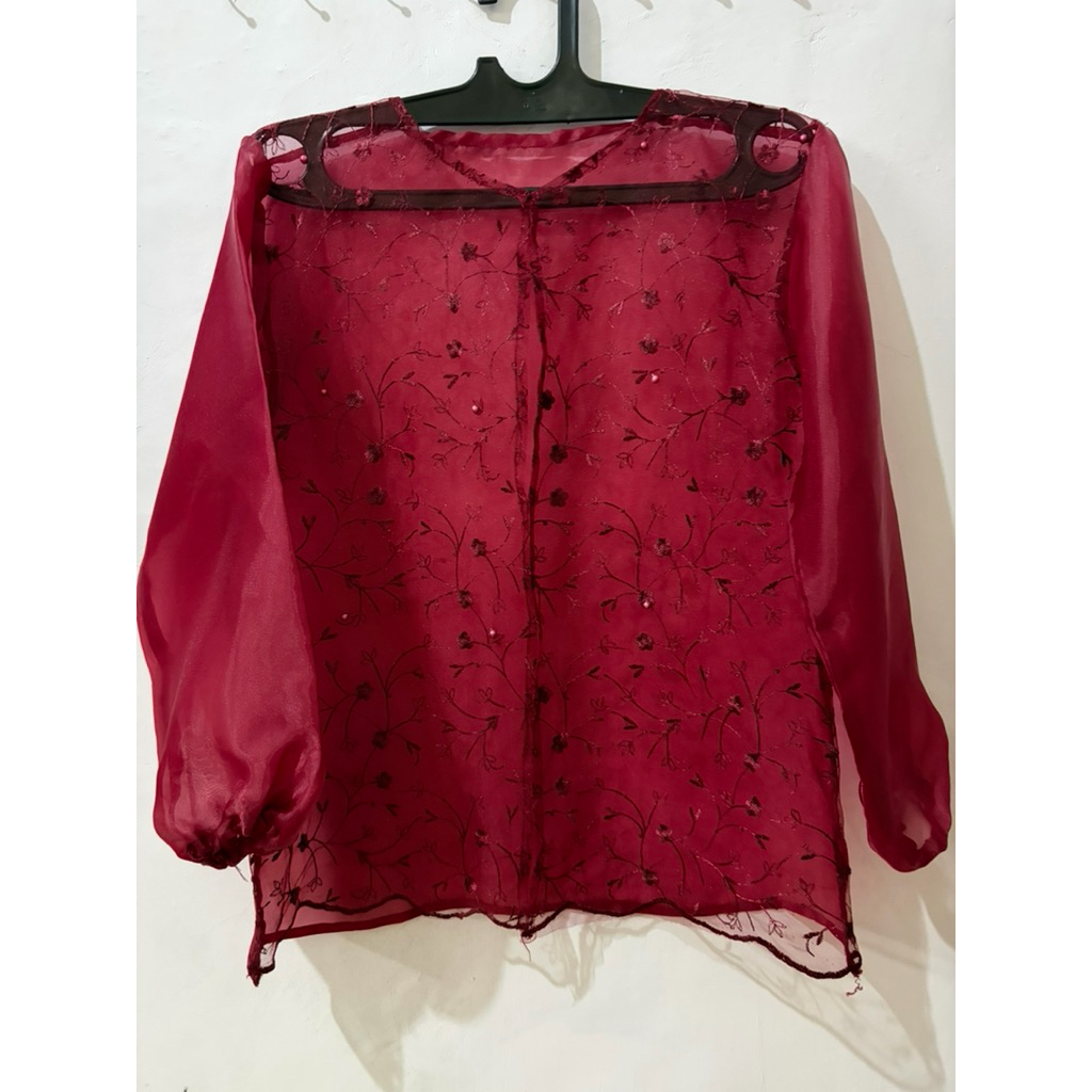 Preloved Outer Kondangan Kebaya Modern Set Rok Satin