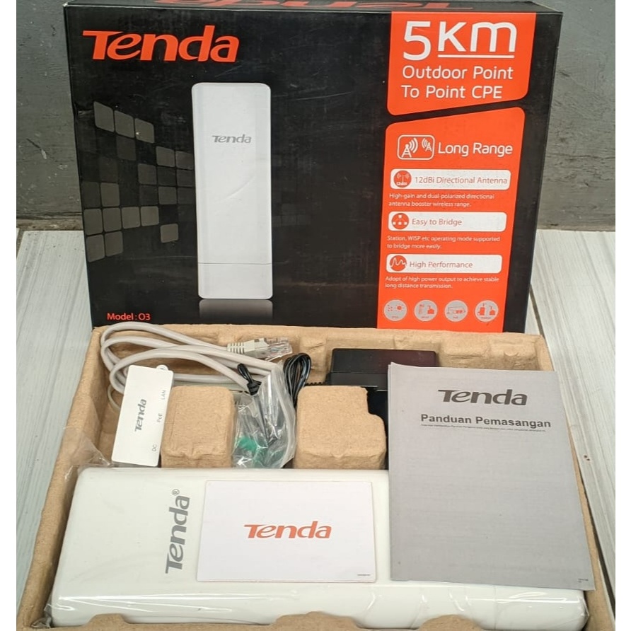 TENDA O3 WIRELESS 5km Outdoor Point To Point CPE(BARANG BARU BUKAN BEKAS)