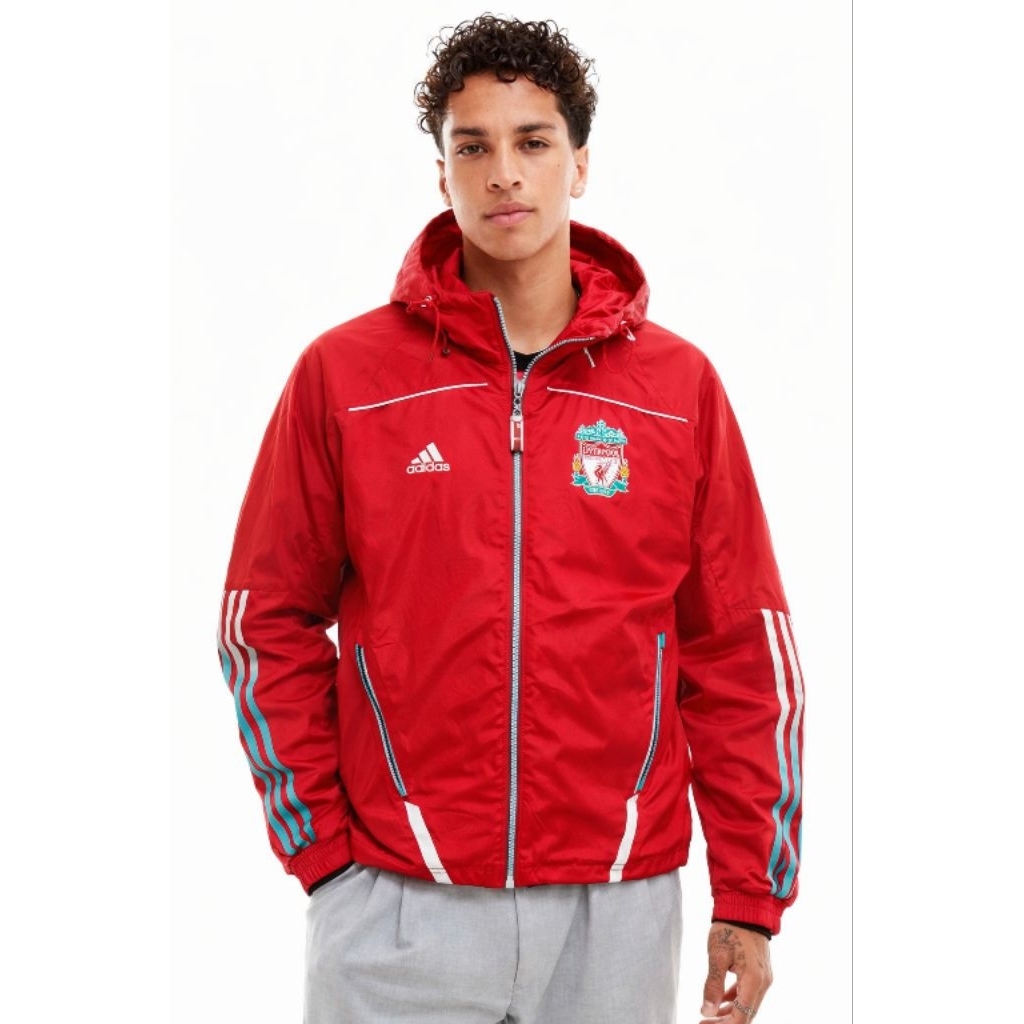 jaket Windbreaker adid*s x liverpool Climaproof tahun 2010-2011 size L