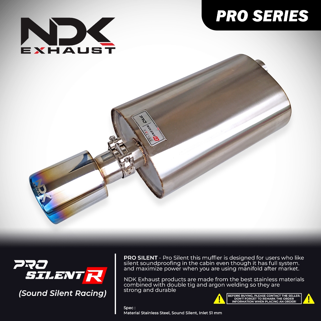 NDK EXHAUST MUFFLER PRO SILENT R + DB KILLER KNALPOT MOBIL RACING