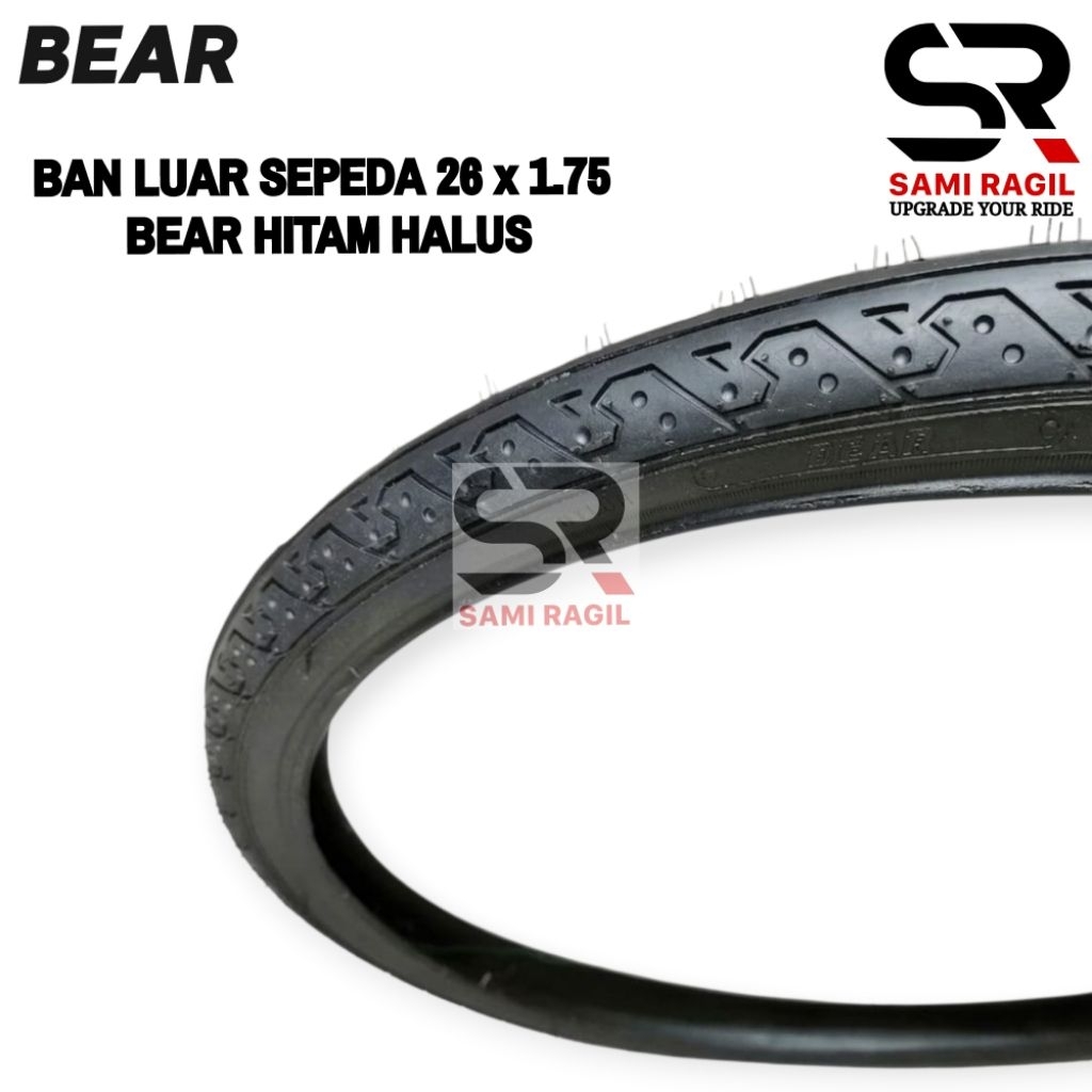 BAN LUAR SEPEDA 26 x 1.75 BEAR 26x1.75 HITAM MTB FEDERAL HALUS