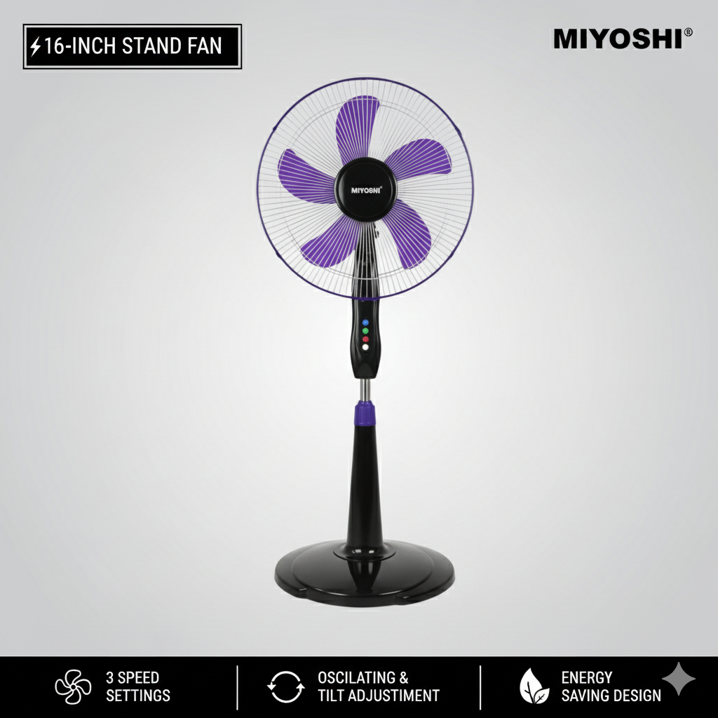 Miyoshi Stand Fan 1603 Kipas Angin Berdiri 16" - Kipas Lantai 16 Inch