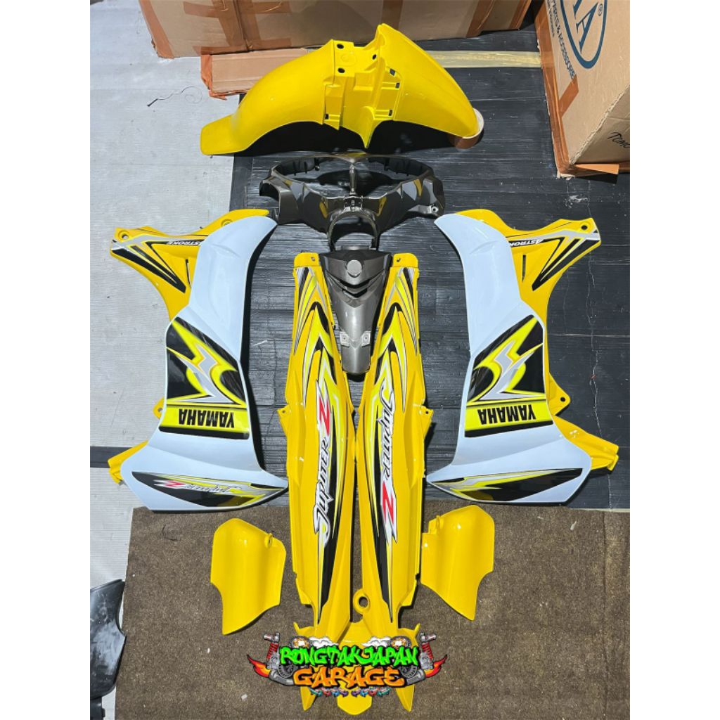 Full Set Bodi Halus Jupiter Z New Burhan Kuning Putih Grey Set Stiker Custom Cover Body Jupiter Z Ne
