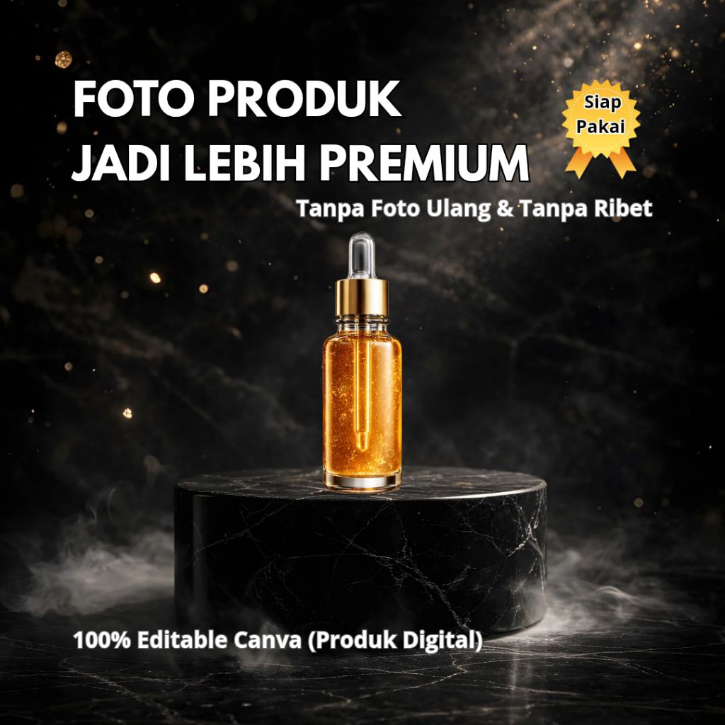 Background Foto Produk Skincare Black Premium Aesthetic HD | Template Canva untuk Jualan Shopee Inst