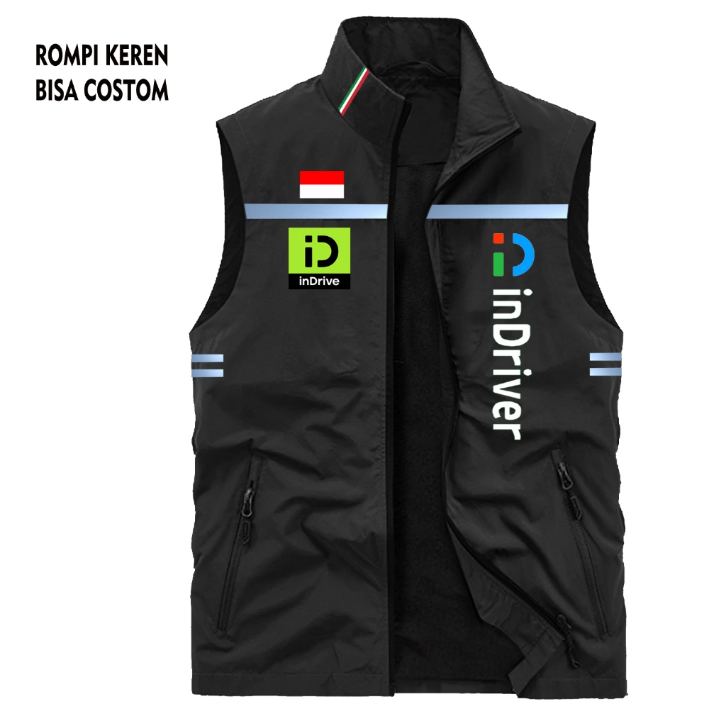 Termurah  Rompi Indrive Pria Terlaris - Rompi Outdoor Indrive Pria Bisa Custom Logo Dan Nama - Rompi