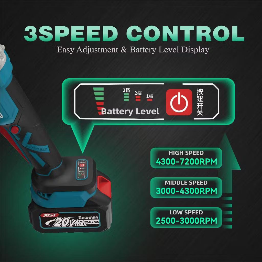 Slazybloom Dagmara 100Mm Cordless Angle Grinder Brushless Grinder Cutting Machine Grinding Machine