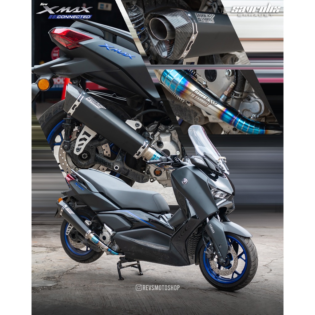 KNALPOT SAVROLIX VELOCE YAMAHA XMAX 250 300 OLD NEW CONNECTED FULLSYSTEM - MODEL SC MOTO