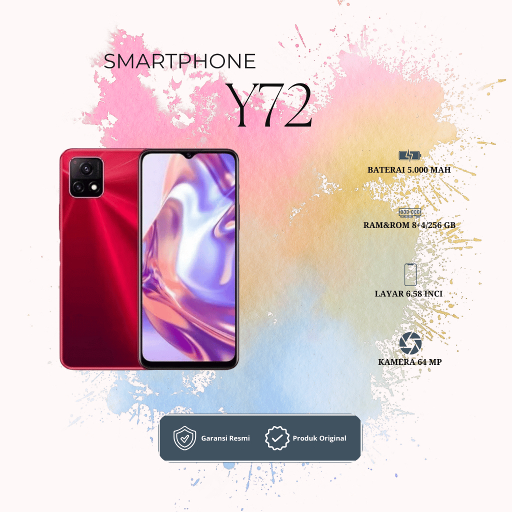 HP VIVO Y72 RAM 8+4/256 GB KAMERA 64MP LAYAR 6.58 INCI ORIGINAL GARANSI 1 TAHUN
