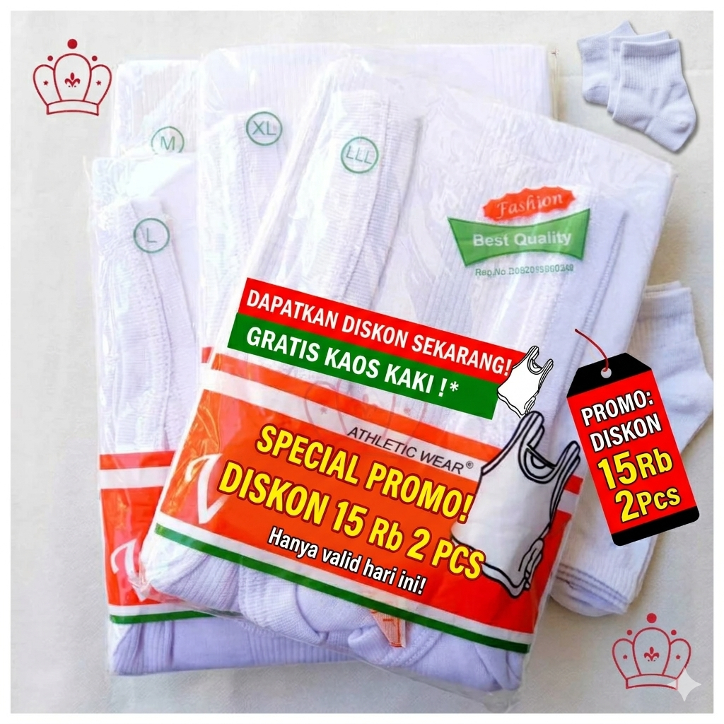 [WAJIB CEK DESKRIPSI] Kaos Single  Cowok Dewasa Ukuran M L XL ,3L  Obral Reject Sale Kaus Kutang Pri