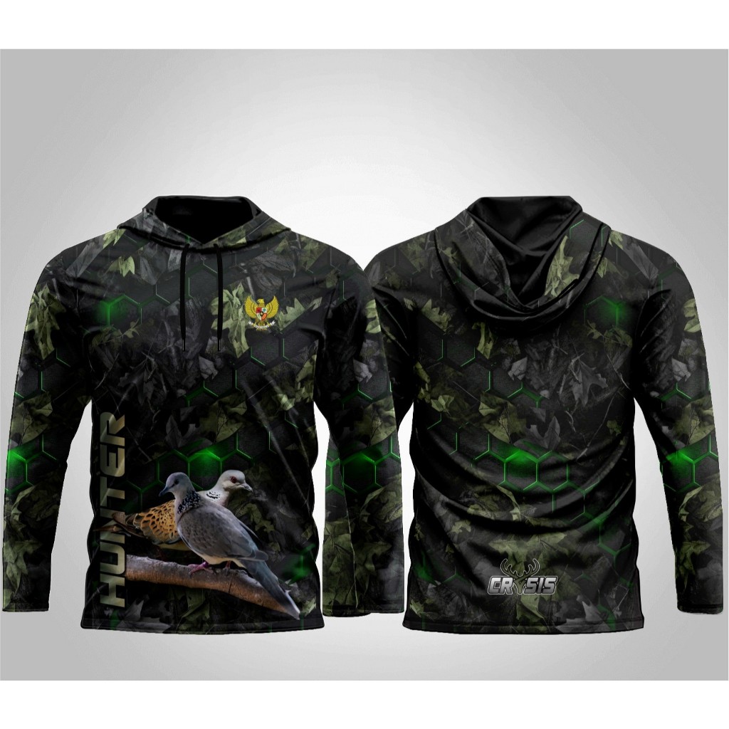Baju Hoodie Hunting Berburu Bisa Custom Nama Logo Gratis Buff Printing