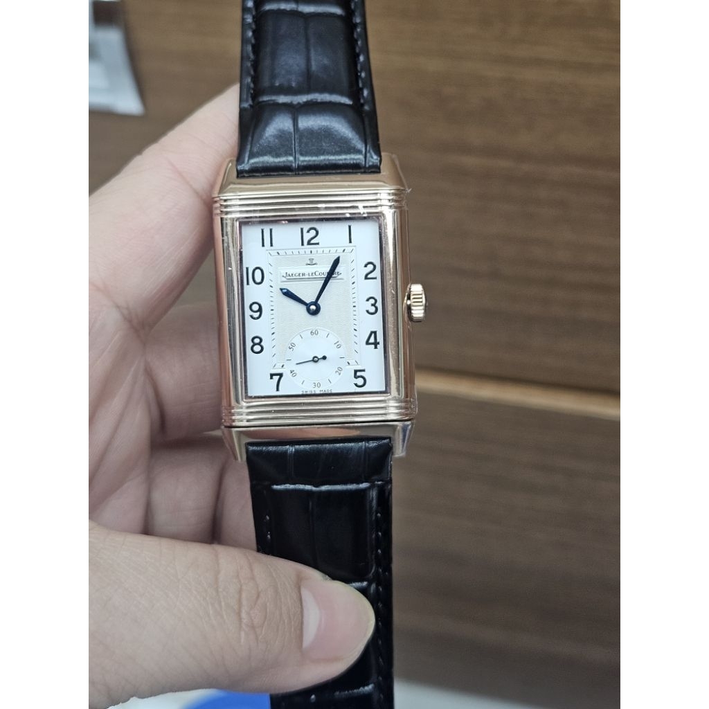 JAM TANGAN SPESIAL REQUEST REVERSO ROSE GOLD AUTOMATIC LEATHER STRAP