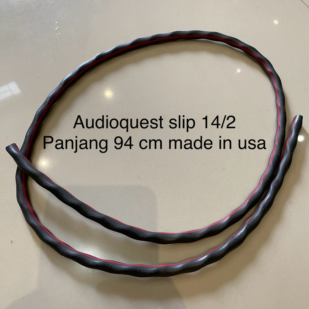 kabel speaker Audioquest Slip 14/2 panjang 94 cm made in usa, 14 awg speaker cable