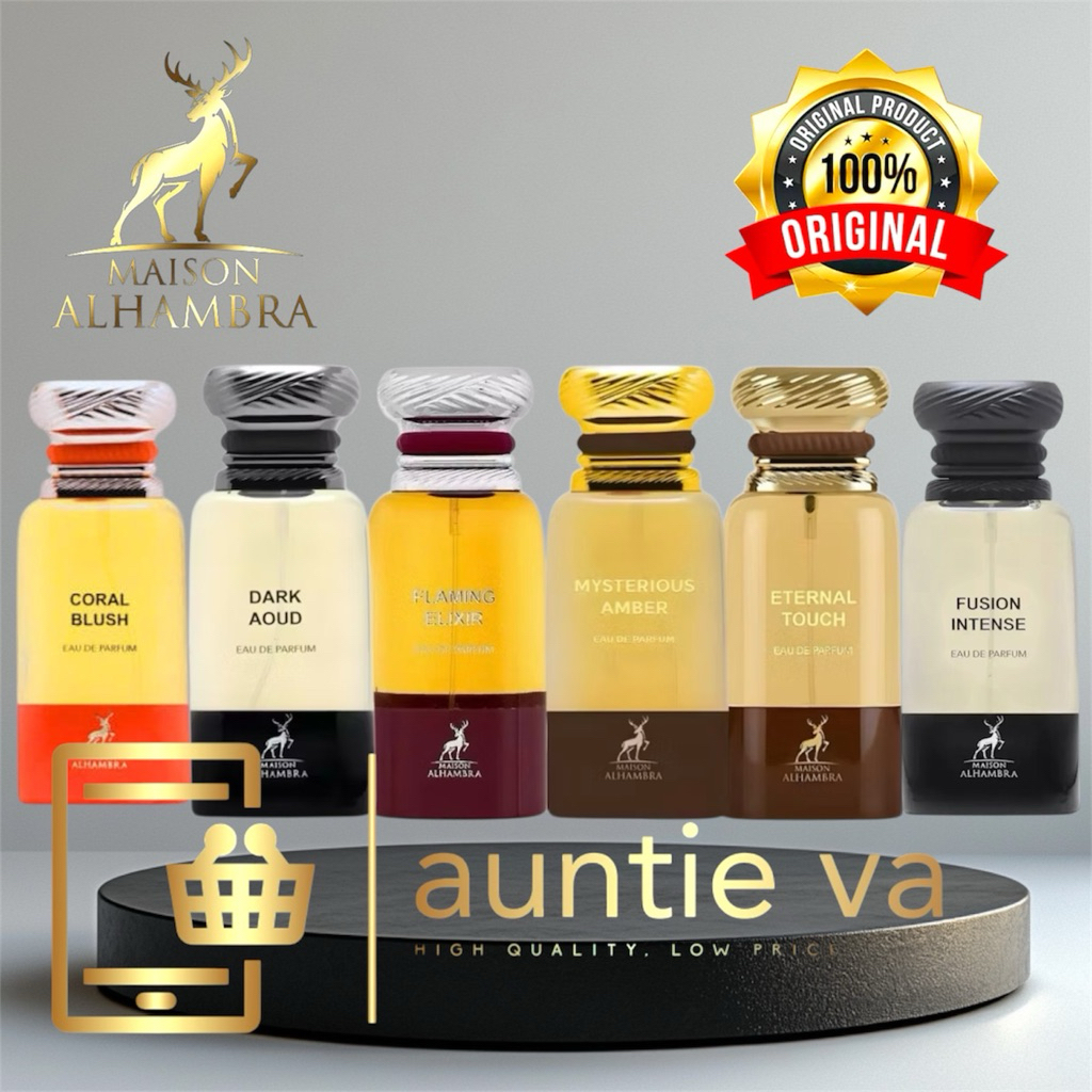 Parfume Coral Blush Fusion Intense Dark Aoud Mysterious Amber Flaming By Maison Alhambra ORIGINAL