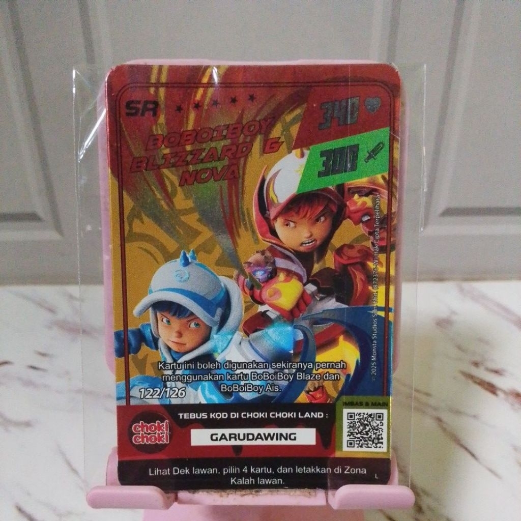 Kartu Boboiboy Choki Choki BLIZZARD & NOVA SR GOLD