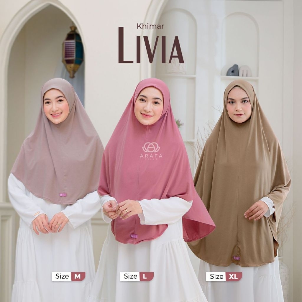Khimar Livia By Arafa Hijab | Jilbab Instan Syari Bergo Jersey Premium | Khimar Model Terbaru