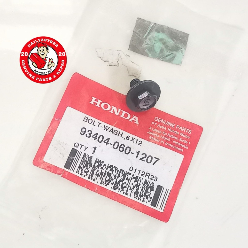 BAUT BOLT WASHER 6X12 SLEBOR SPAKBOR BELAKANG HONDA BEAT KARBURATOR KARBU ORIGINAL 93404-0601200