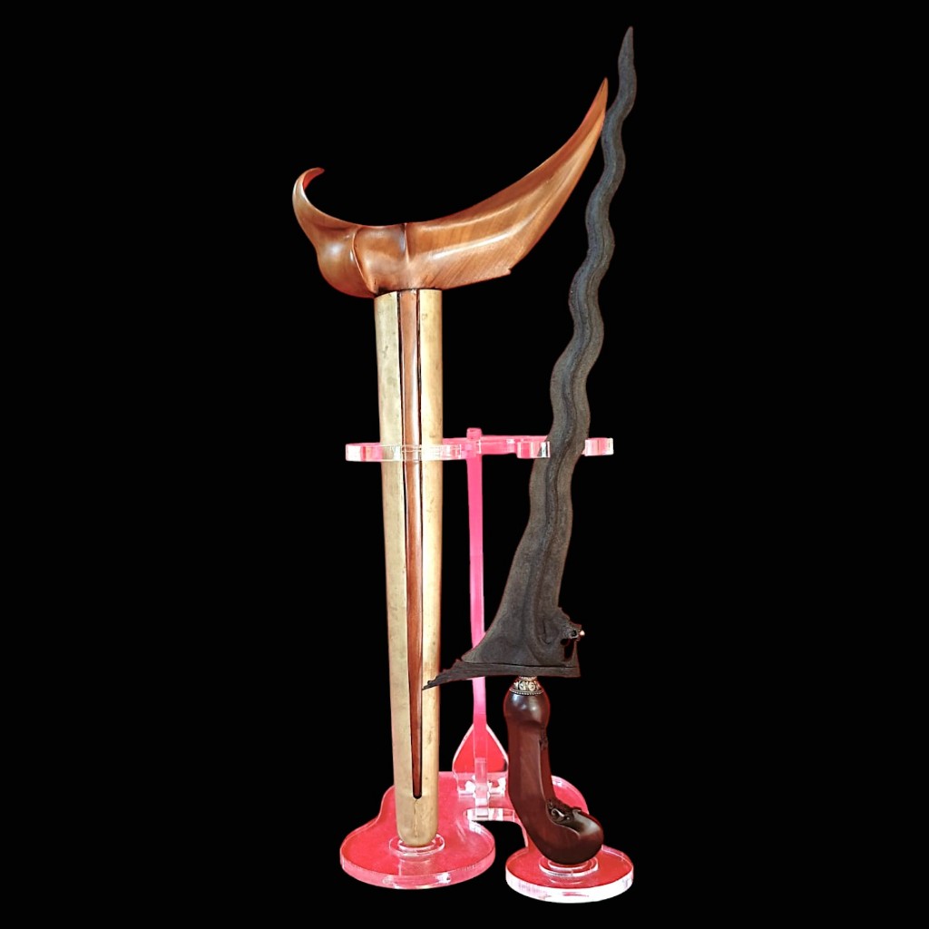 Keris Nogo Gini Luk 13 Pamor Kulit Semangka Tangguh Demak Sepuh