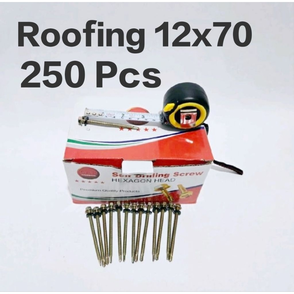 Baut Roofing 12x70mm / Baut Atap Baja Ringan 7cm - 250 Pcs