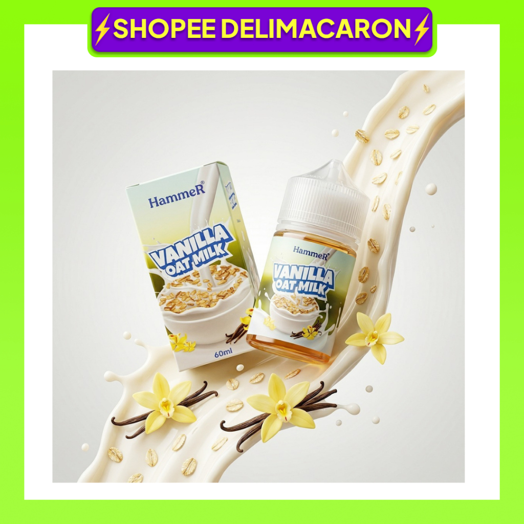 NEW VARIAN HAMMER VANILLA OAT MILK FREEBASE 60ML - BY HAMMER JUICE 100% AUTHENTIC