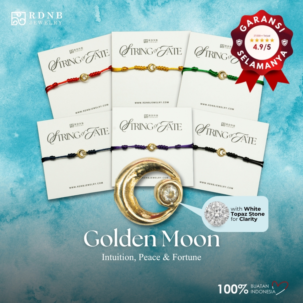 String of Fate - Golden Moon - RDNB Jewelry - Gelang Wanita/Pria - Batu Alam Natural - Gelang Casual