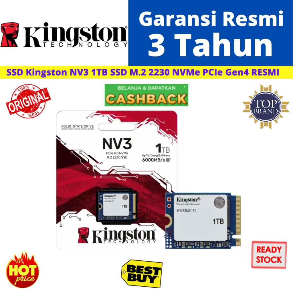 Kingston SSD NV3 M.2 2230 Pcie Gen4 NVMe 1TB