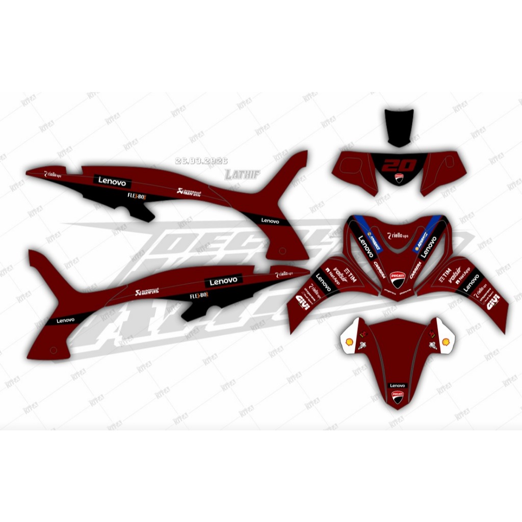 Decal Revofit Stiker Striping Revo fit Motif simple kuning hitam