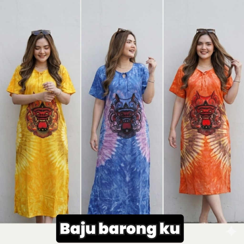 Daster Barong Khas Bali Daster Wanita Oleh-oleh Bali Daster Bali Santai Motif Abstrak