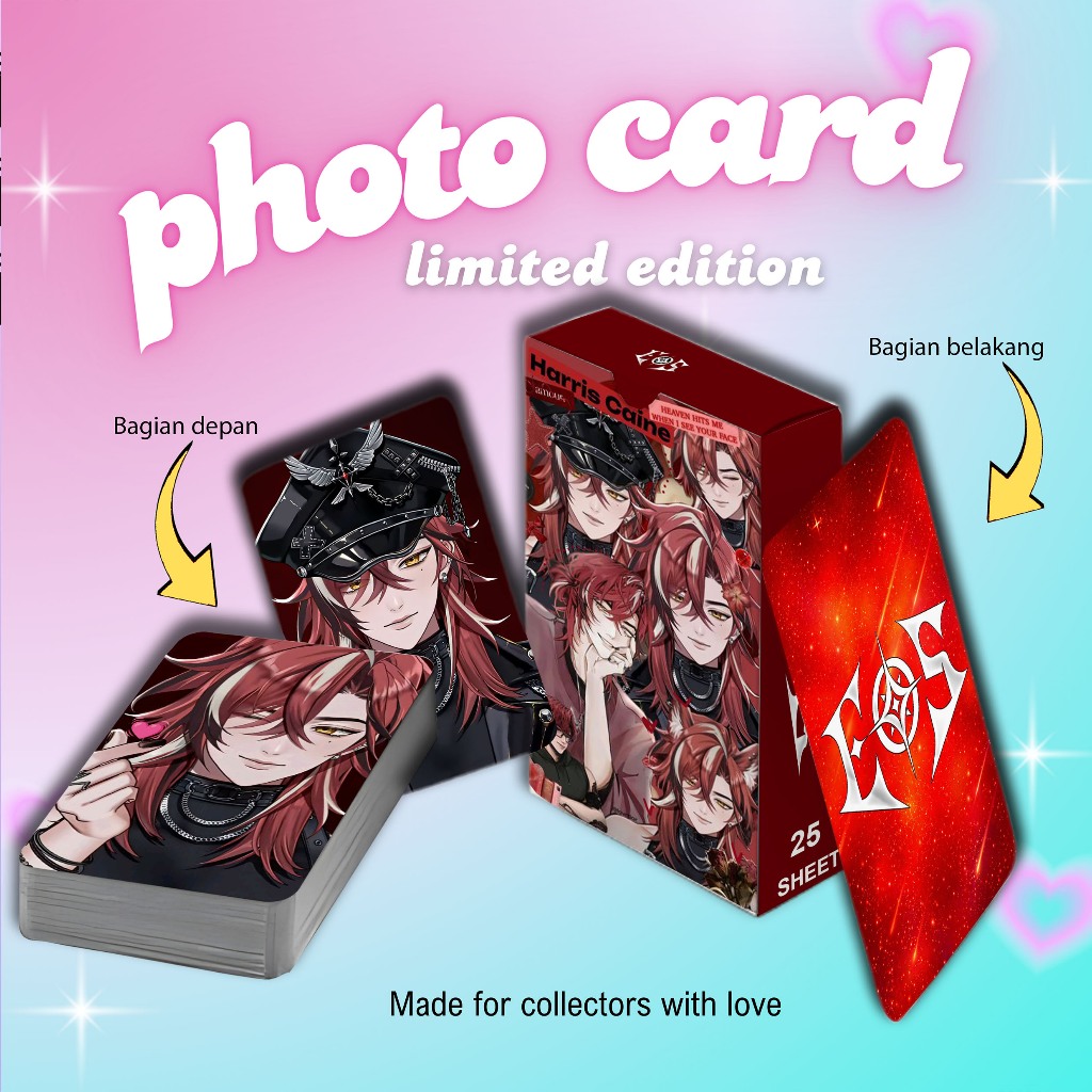 [ 2 Sisi ] Photocard Set Terbaru HARRIS CAINE VTUBER premium 25 pcs with box