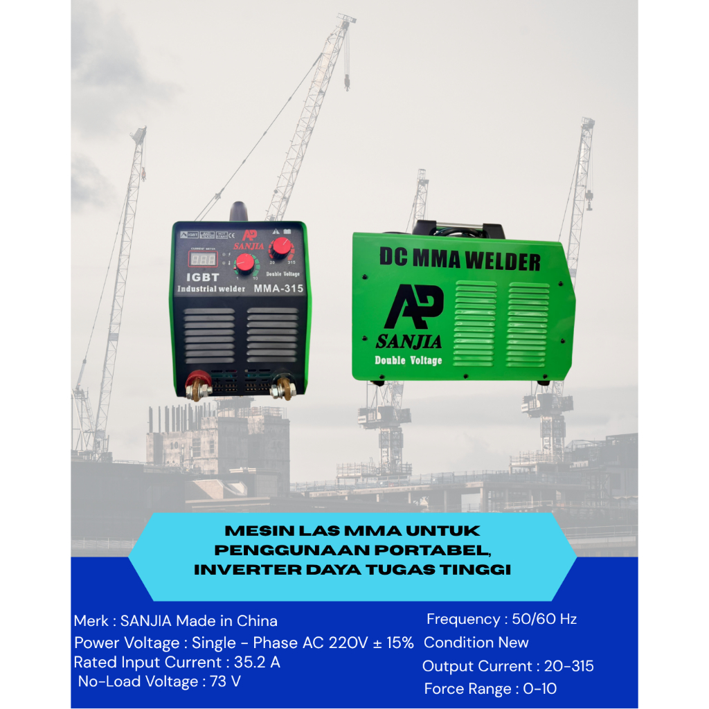 SANJIA Mesin Las MMA-315 DC Inverter Welding