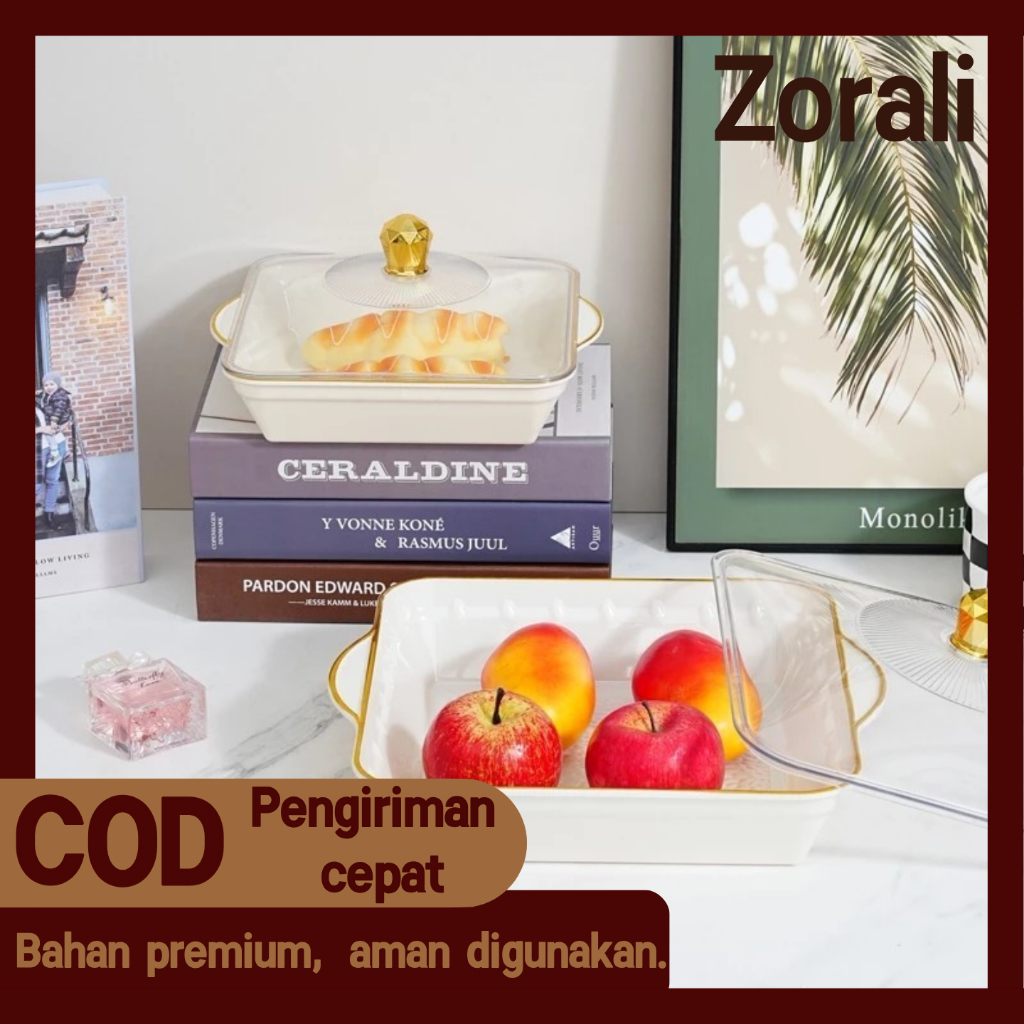 Cantik dan sederhana, piring persegi putih klasik.Nampan warna polos