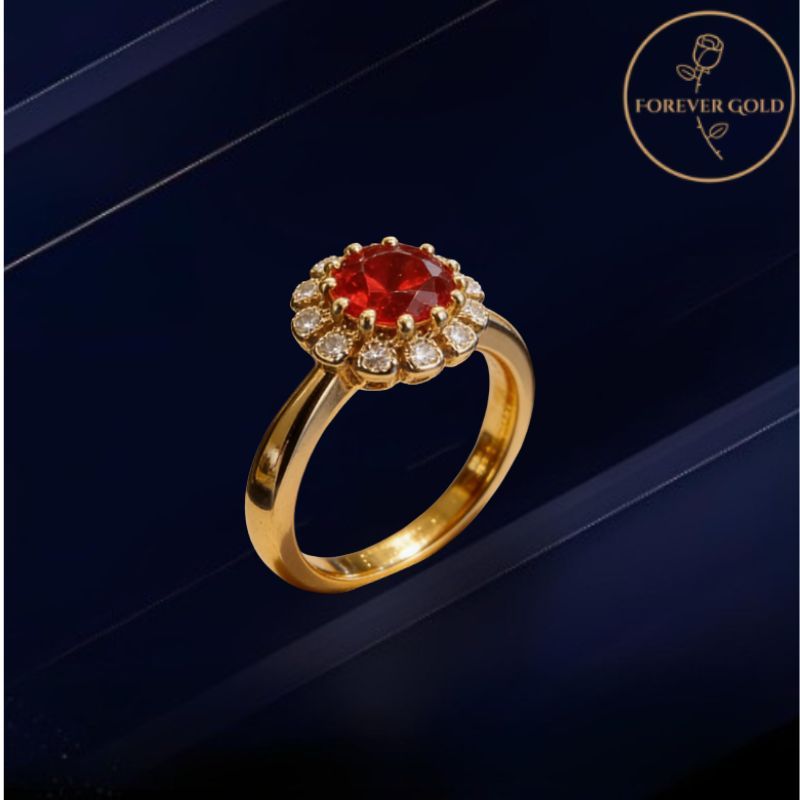 Cincin Wanita Elegan Berlapis Emas 24K - Anti karat, anti pudar dan hipoalergenik  Anniversary Ulang