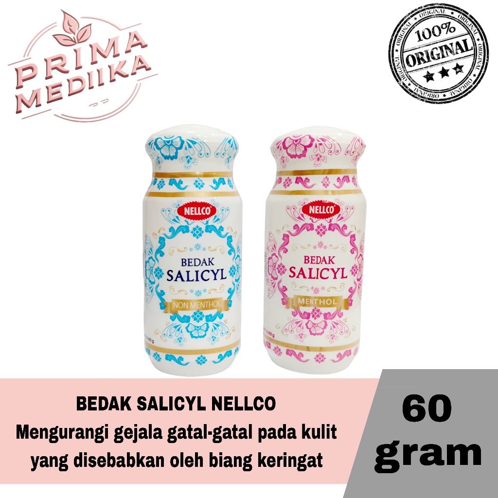 Bedak Salicyl Nellco 60gr (Mentol - Non Mentol)