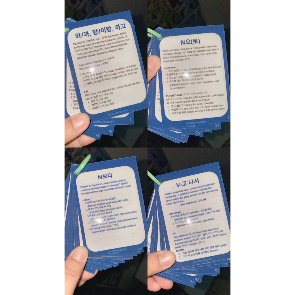 FLASHCARD TATA BAHASA BAHASA KOREA