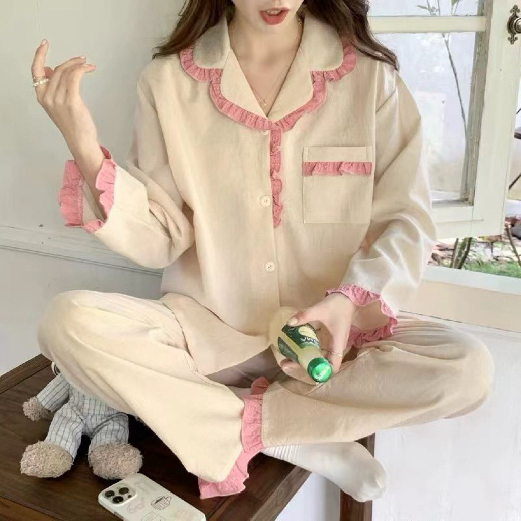 SETELAN PP PIYAMA / PIYAMA BABYDOLL BAJU LENGAN PANJANG CELANA PANJANG