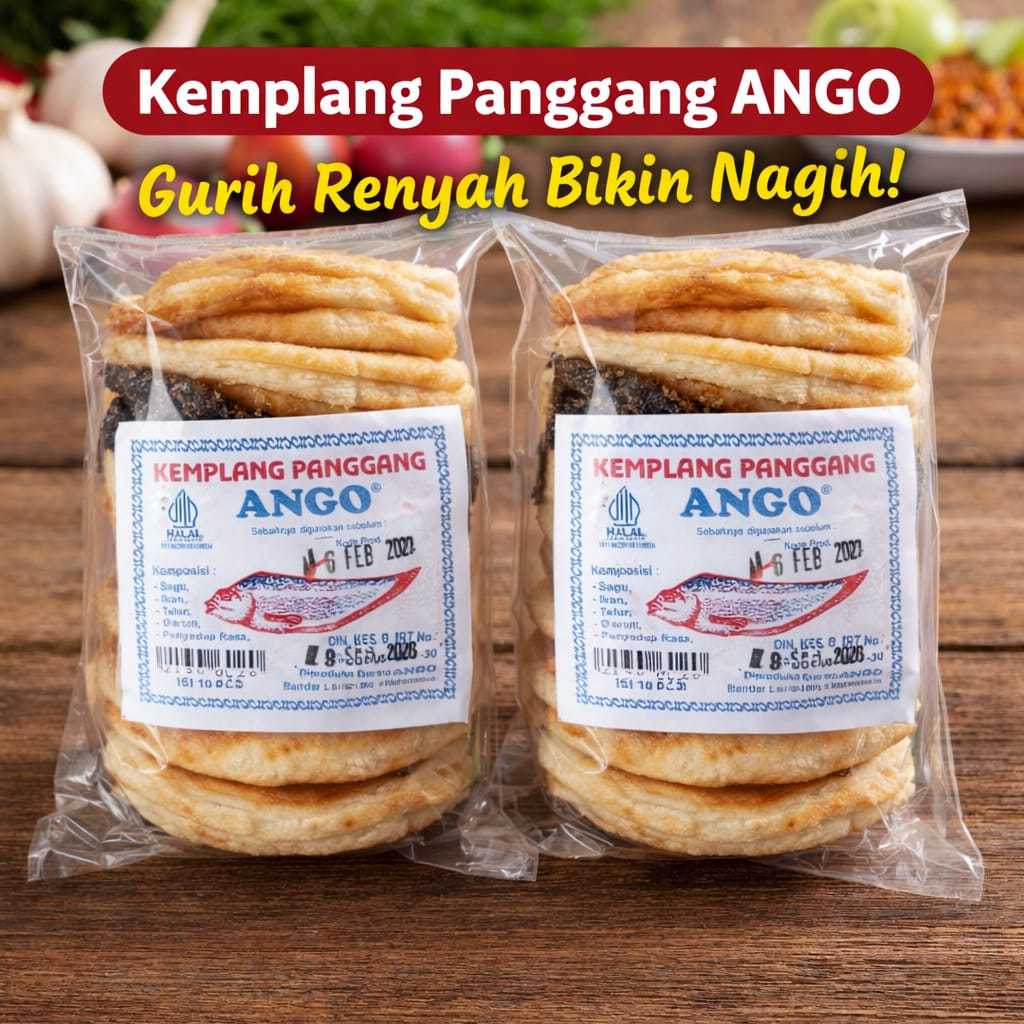 Kemplang Ango Asli Lampung Kemasan isi 10 Kemplang panggang