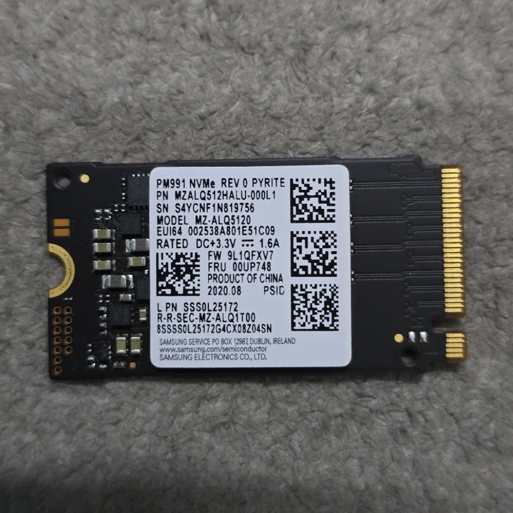 SSD NVME 512GB 500GB SAMSUNG 2242