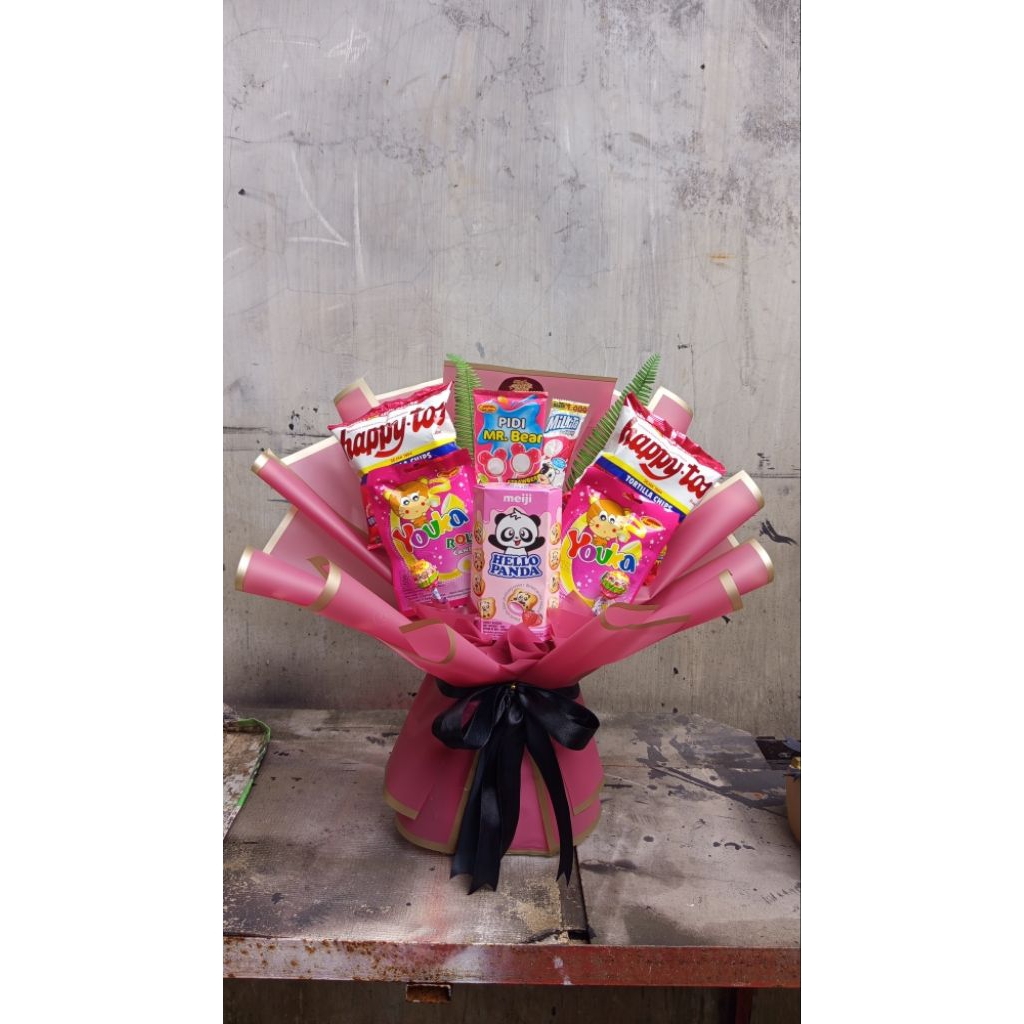Buket Snack Ulang Tahun Anak dengan Snack dan Desain Cantik