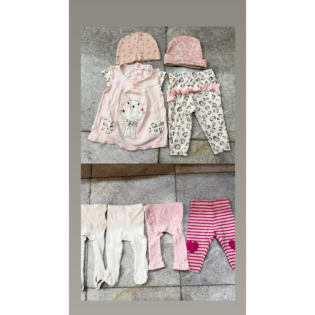 paketan baju bayi perempuan set topi