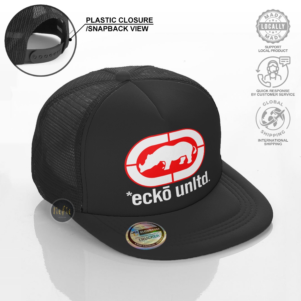 Ecko UNLTD Snapback /Topi Snapback Pria /Topi Trucker Jaring /Topi Distro Skena Outfit /Topi Cowok S