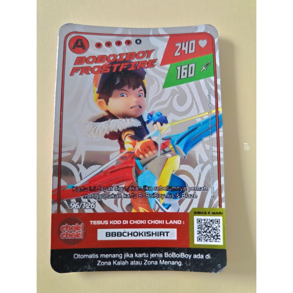 Kartu Boboiboy Choki-choki