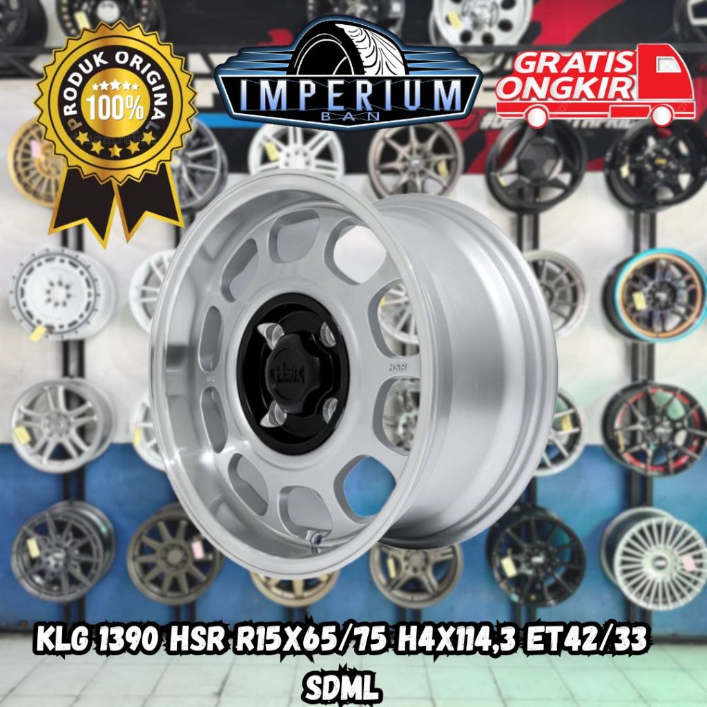 Pelek Racing Celong Model Kaleng HSR KLG R15 Lebar 65/75 Pcd 4x100 Velg Mobil Brio Agya Sigra calya