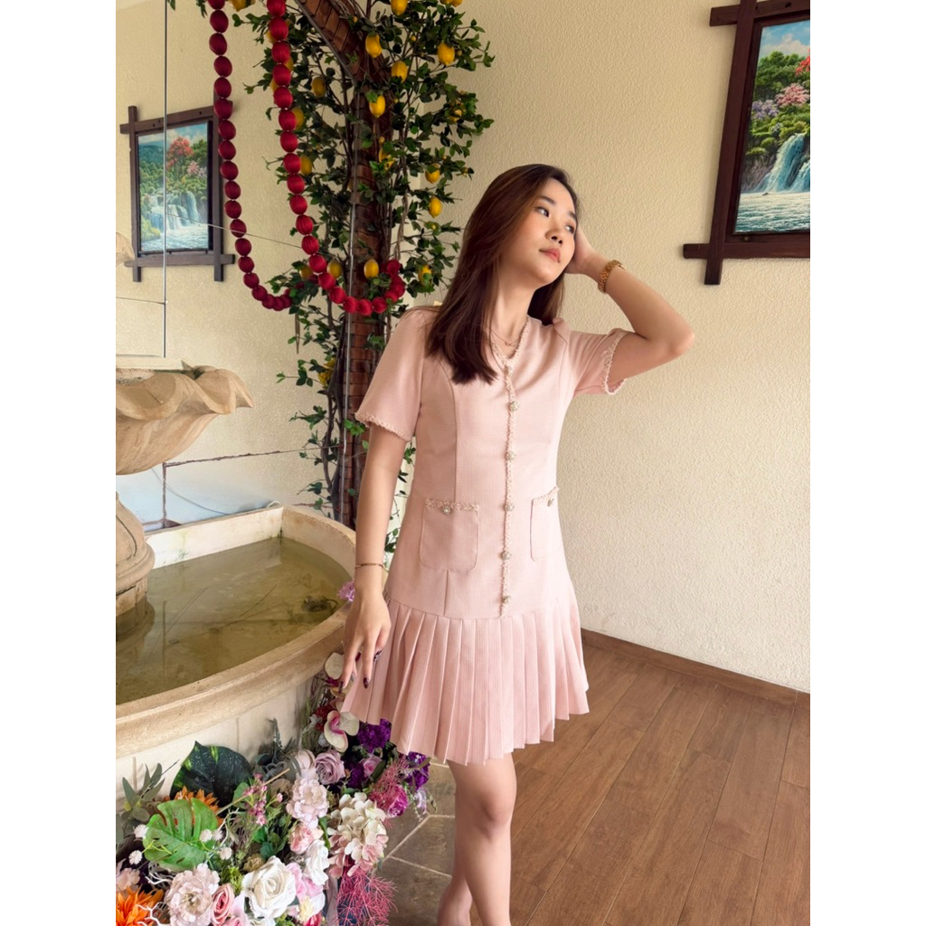 JENNY DRESS - DRESS TWEED WANITA PESTA