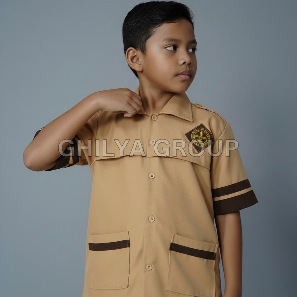 baju pramuka siaga licin, baju pramuka siaga pendek, baju pramuka licin, baju pramuka pendek licin