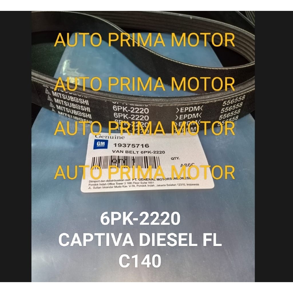 FAN VAN V BELT TALI KIPAS BELTING 6PK2220 CAPTIVA DIESEL FL C140 6PK-2220