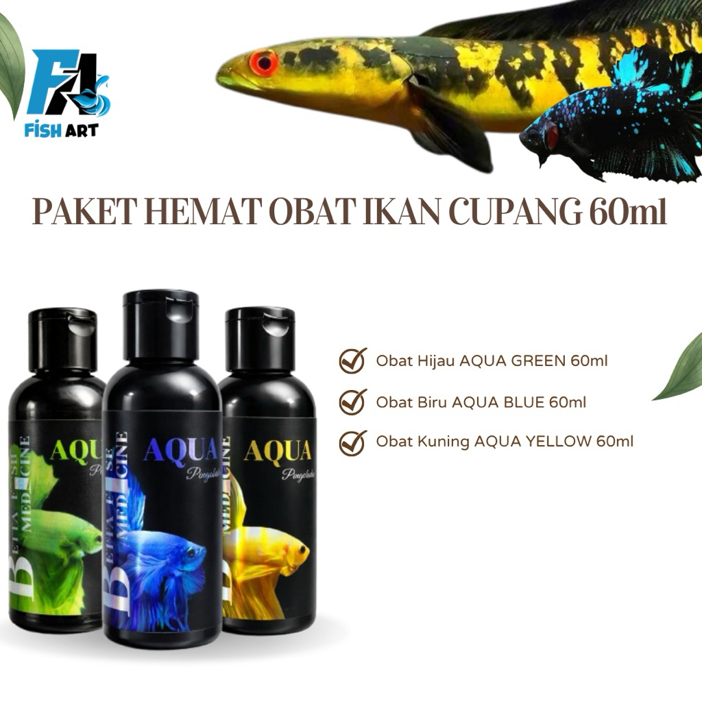 PAKET HEMAT OBAT IKAN CUPANG 60ml DAN 30ml | PENGOBATAN DAN PENCEGAHAN PENYAKIT IKAN CUPANG OBAT IJO