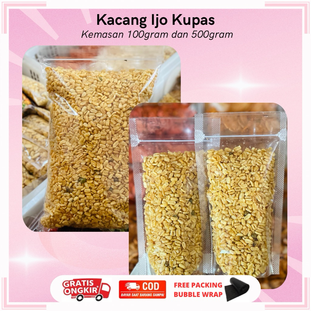KACANG IJO KUPAS GORENG 100GRAM & 500GRAM | KACANG HIJAU KUPAS GORENG